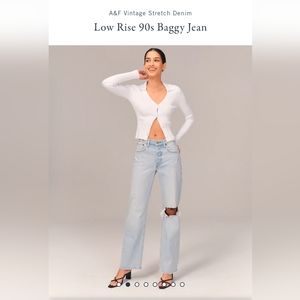 NWOT SZ33 OR 16 ABERCROMBIE 90S BAGGY LOW RISE JEANS